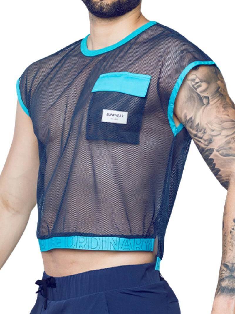 Men's Supawear Neon Mesh Cropped Tank Top