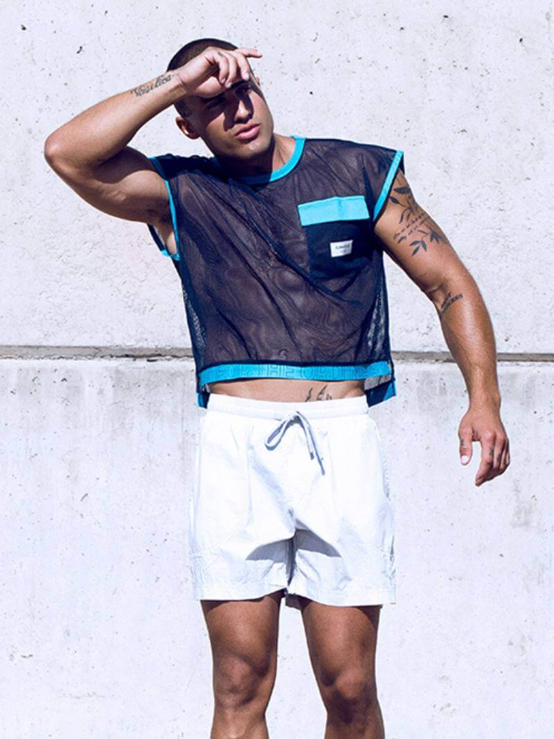 Men's Supawear Neon Mesh Cropped Tank Top
