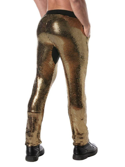 Mens TOF Paris Glitter Pants, Low Rise & Fitted, Pockets
