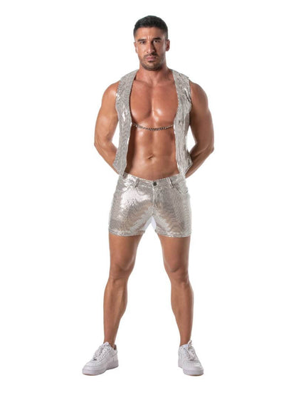 Mens TOF Paris Glitter Chain Vest