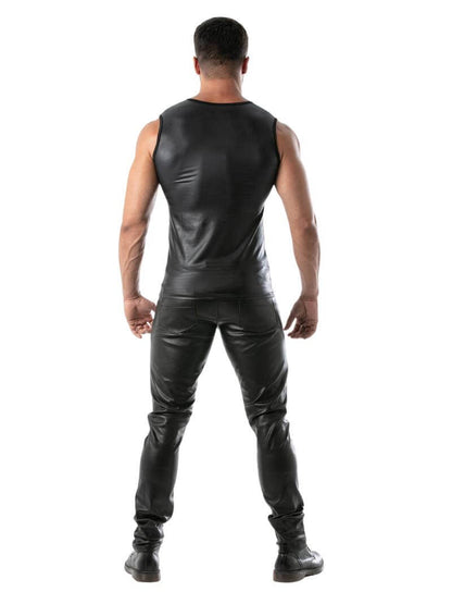 Mens TOF Paris Kinky Tank Top: Leather-Look