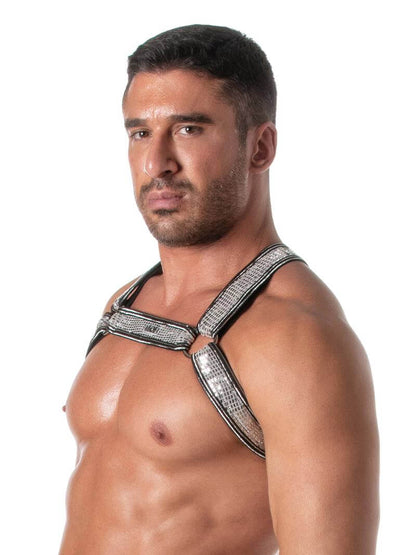 Mens TOF Paris Glitter Bulldog Chest Harness