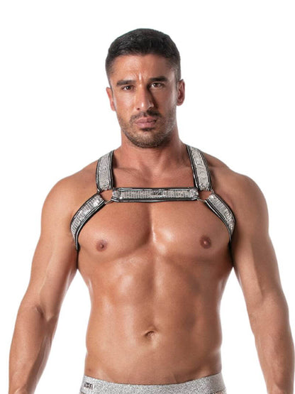 Mens TOF Paris Glitter Bulldog Chest Harness