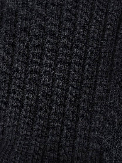 Close-up of black ribbed fabric texture