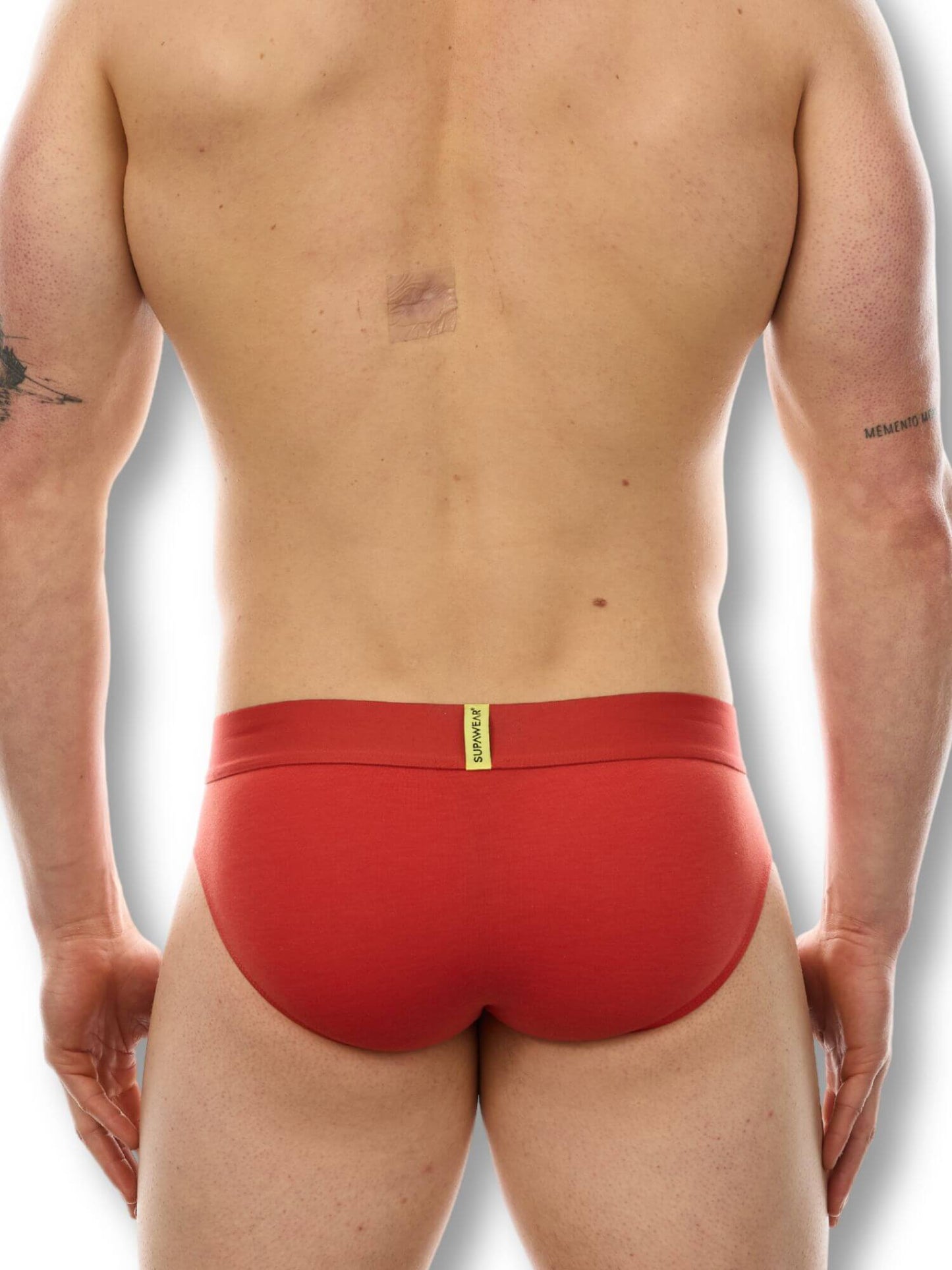 Red men's underwear on a white background