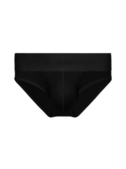 Black men's underwear on a white background